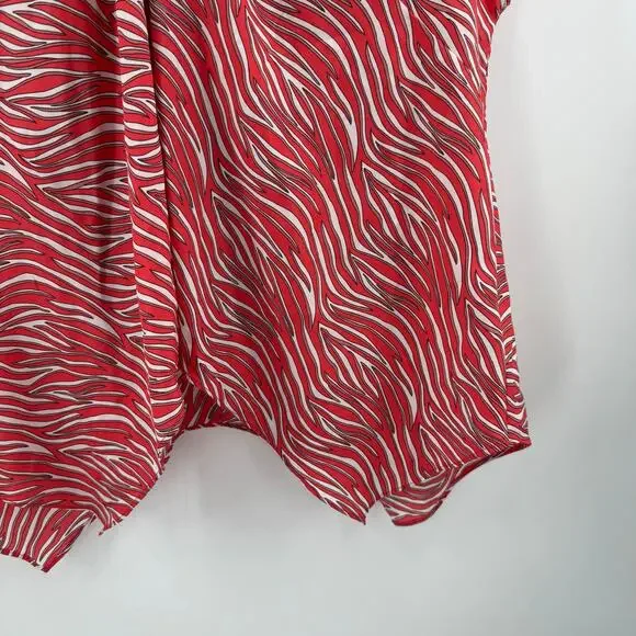 Michael Michael Kors Blouse SZ Extra Large NEW Zebra Chain Necklace Top NWOT - Picture 9 of 14